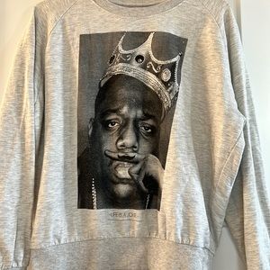 Biggie crewneck size small, states “life is a joke”